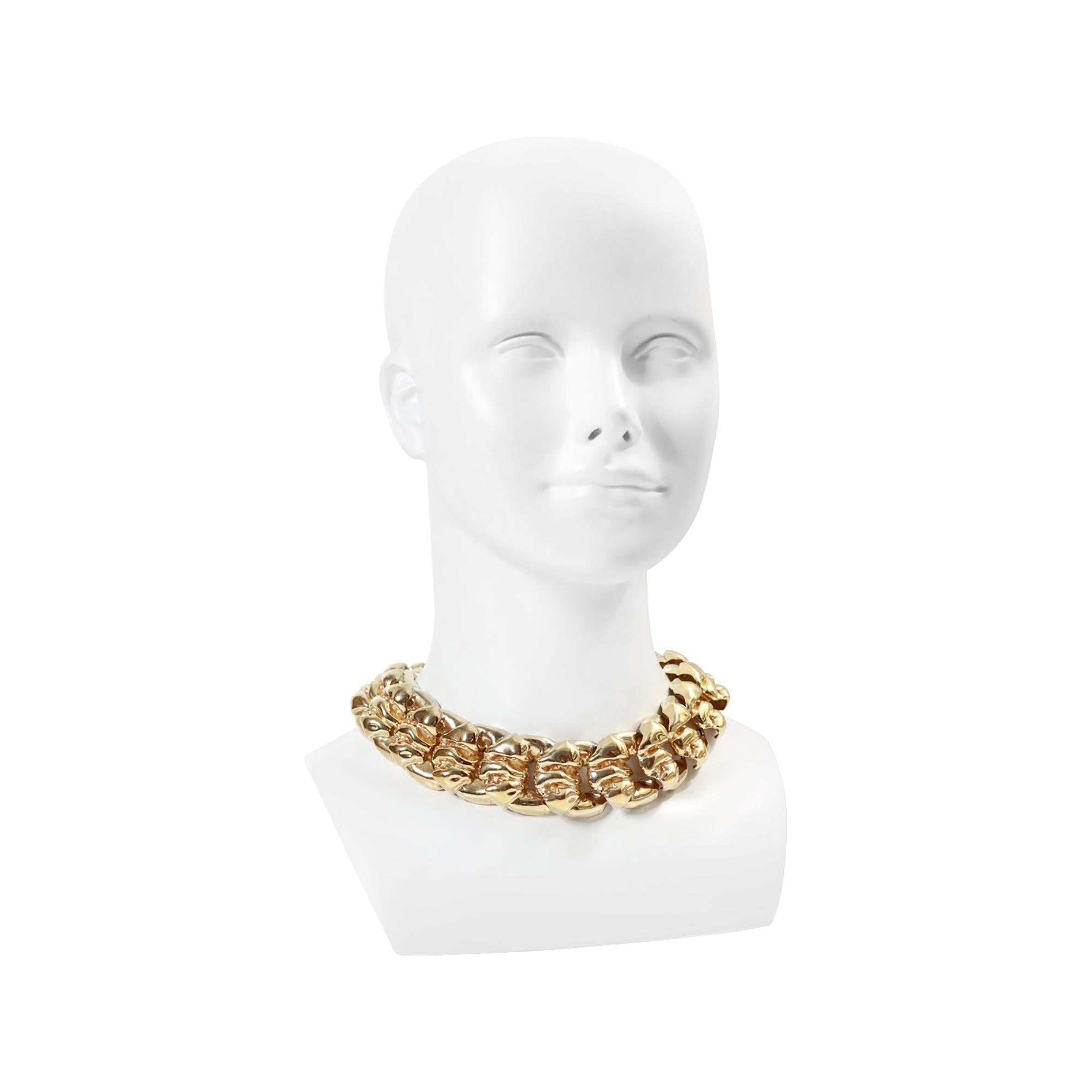 Modern Vintage Ciner Chunky Linking Pieces Choker Necklace Circa 1980's For Sale