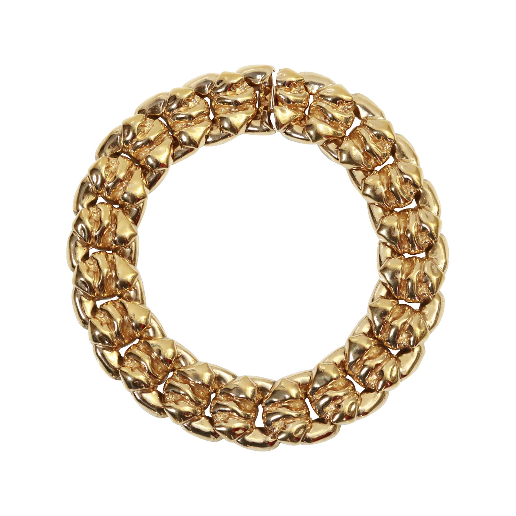 Vintage Ciner Chunky Linking Pieces Choker Necklace Circa 1980's For Sale 1
