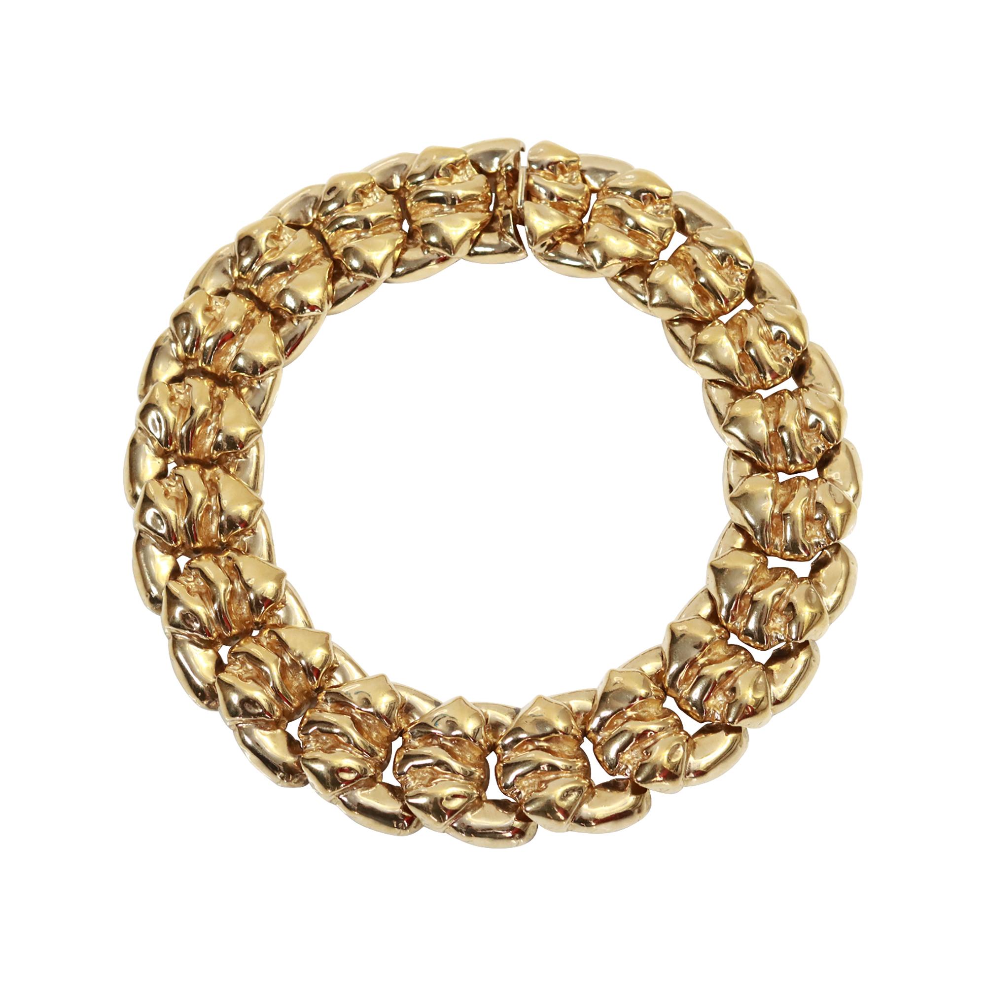Vintage Ciner Chunky Linking Pieces Choker Necklace Circa 1980's For Sale 2