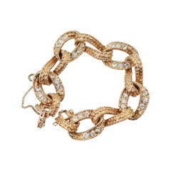 Vintage Ciner Gold Tone Diamante Link Bracelet Circa 1980s