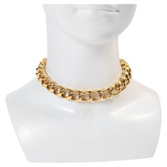 Vintage Ciner Gold Tone Link Choker Necklace Circa 1980s