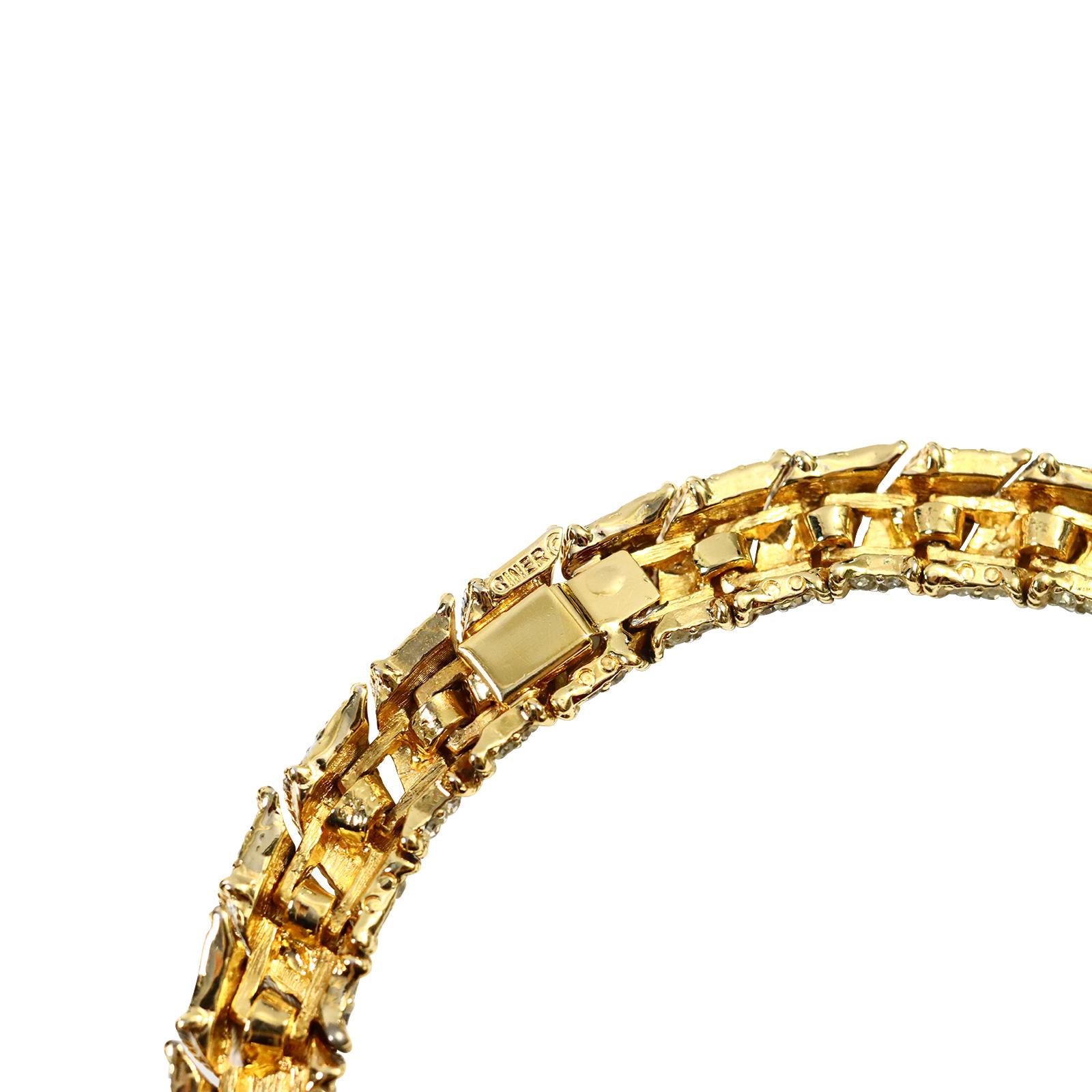 Vintage Ciner Gold Tone with Diamante Rounded Choker Necklace Circa 1980s 1