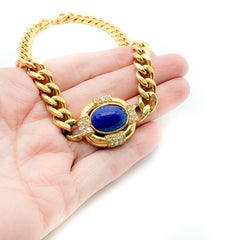 Vintage Ciner Lapis Necklace 1980s