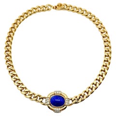 Vintage Ciner Lapis Necklace 1980s