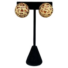 Orecchini a clip vintage Ciner con smalto leopardato