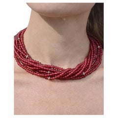 Vintage Ciner Ruby Paste Statement Necklace