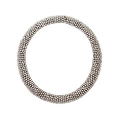 Vintage Ciner Silver Tone Diamante Choker Necklace, Circa 1990s