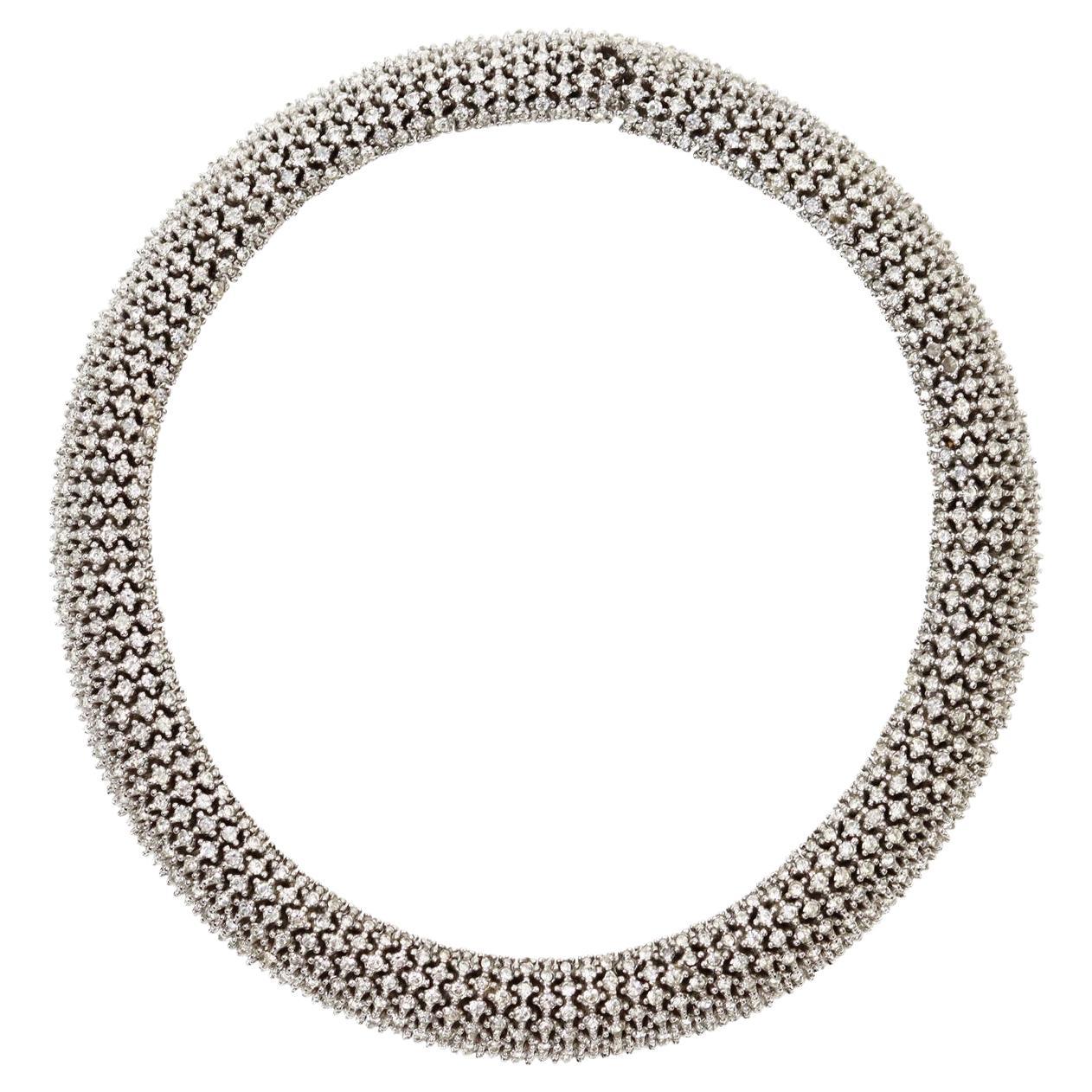 Vintage Ciner Silver Tone Diamante Rounded Choker Necklace, Circa 1980s. Nothing more needs to be said about this beauty. It is a classic that has been made throughout the centuries, always in style.

Ciner is no longer in business, so this is now a