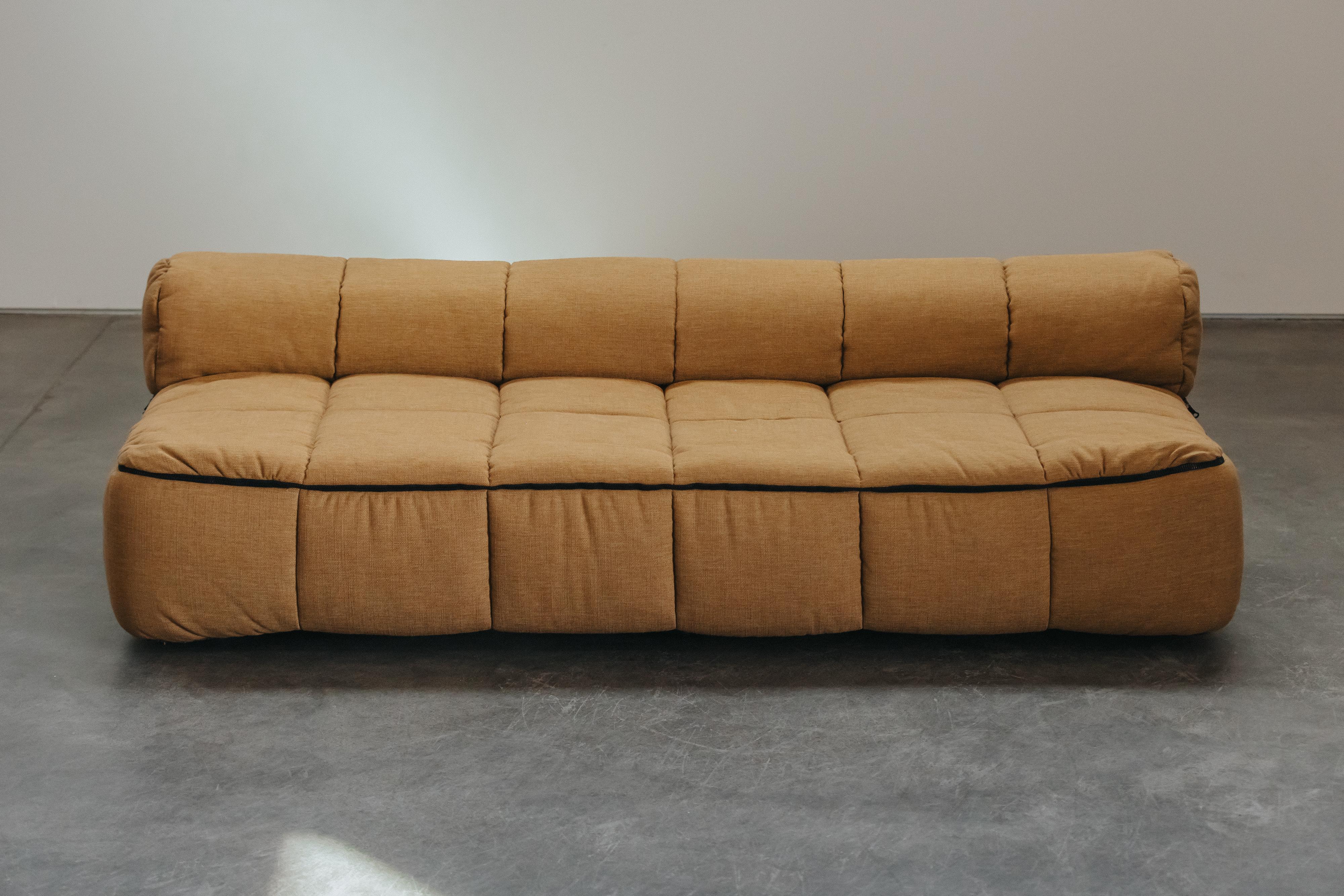 Vintage Cini Boeri 'Strips' Sofa Bed for Arflex, Circa 1970.  Nice model, later upholstered in Europe.  Converts into bed.  Excellent condition.