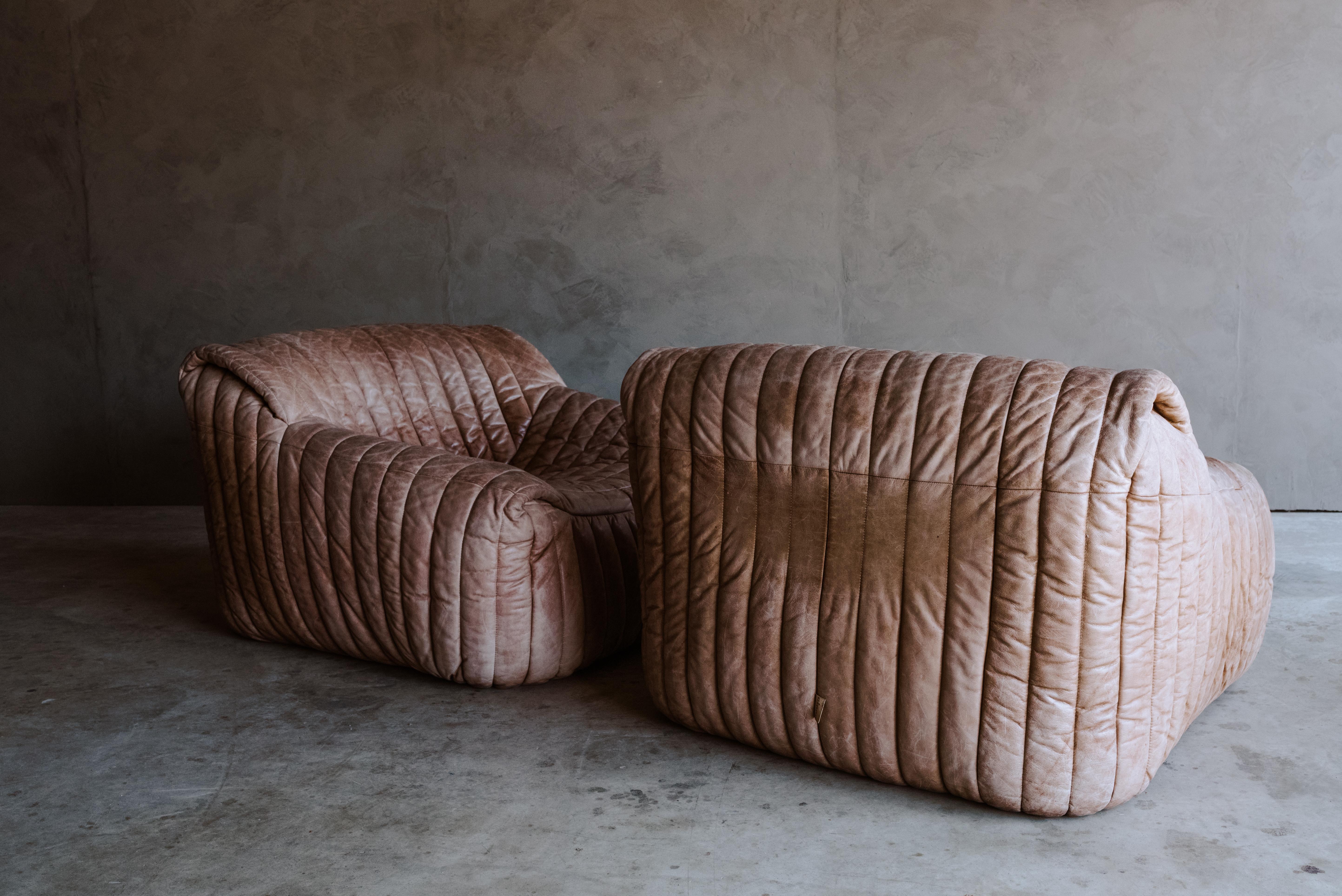 Vintage Cinna leather lounge chairs 