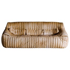 Vintage Cinna Leather Sofa, Model "Sandra" by Annie Hieronimus, Circa 1970