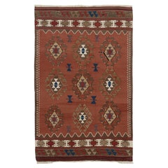 Vintage Cinnamon Turkish Kilim 3'8 X 5'7