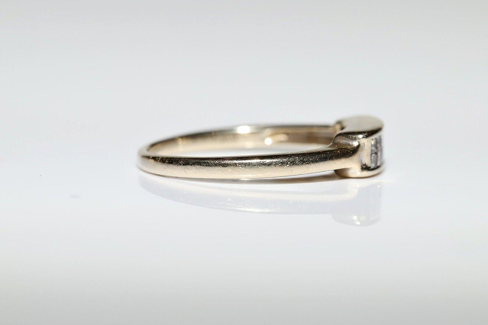 Vintage Circa 18k Gold Natürlicher Diamant im Prinzessinnenschliff Dekorierter Ring im Zustand „Gut“ im Angebot in Fatih/İstanbul, 34