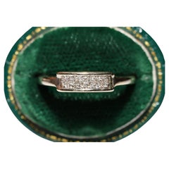 Vintage Circa 18k Gold Natural Princess Cut Diamond Decorated Ring 