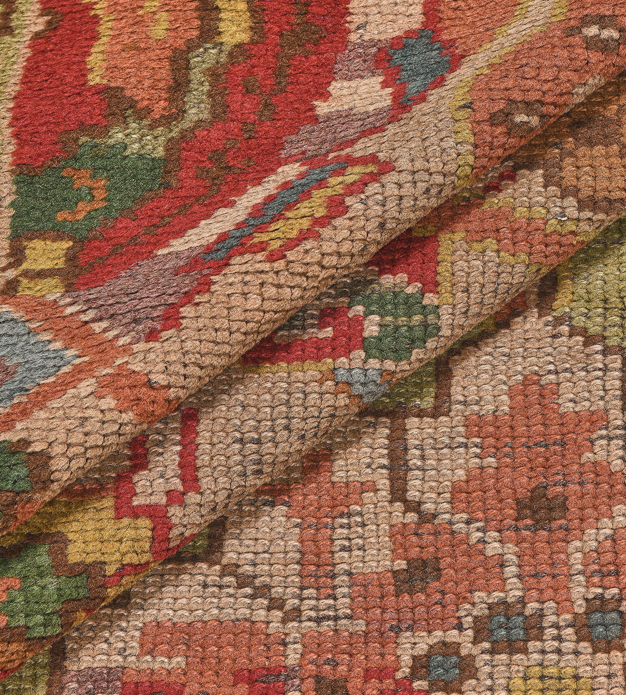 Vintage Circa-1900 Handwoven Pink Wool Irish Donegal Rug For Sale 5