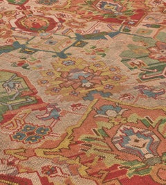 Vintage Circa-1900 Handwoven Pink Wool Irish Donegal Rug