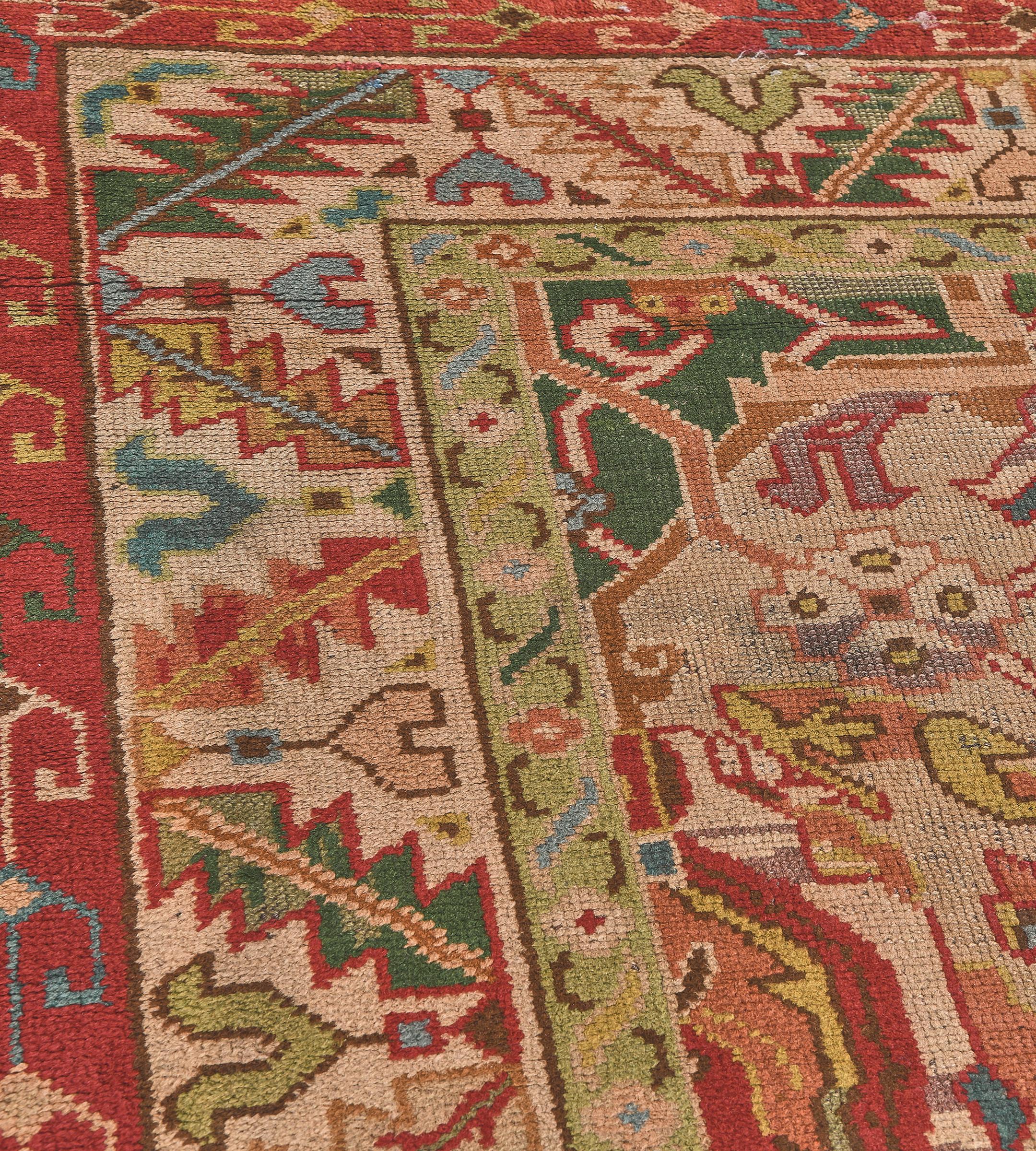 20th Century Vintage Circa-1900 Handwoven Pink Wool Irish Donegal Rug For Sale