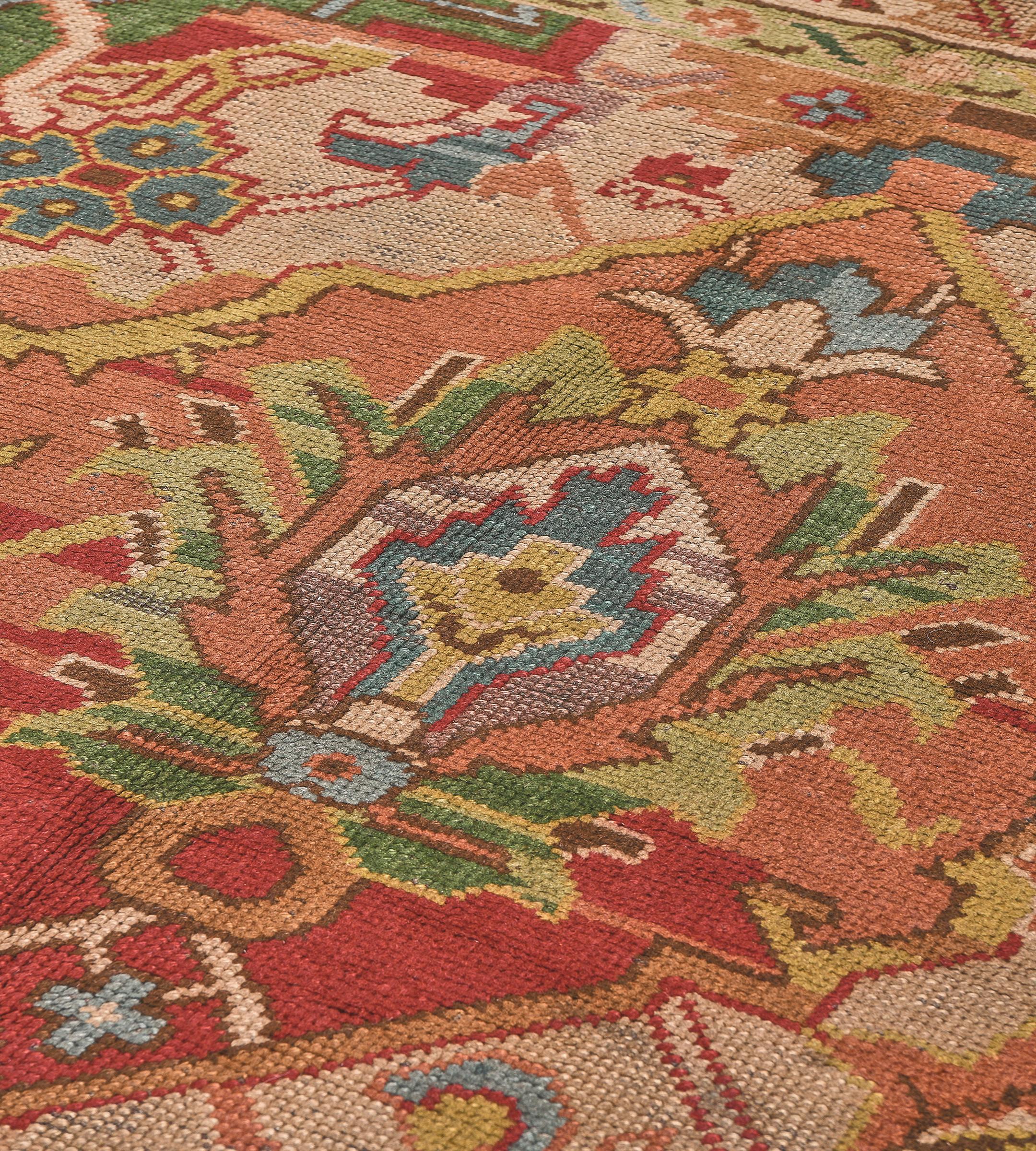 Vintage Circa-1900 Handwoven Pink Wool Irish Donegal Rug For Sale 1