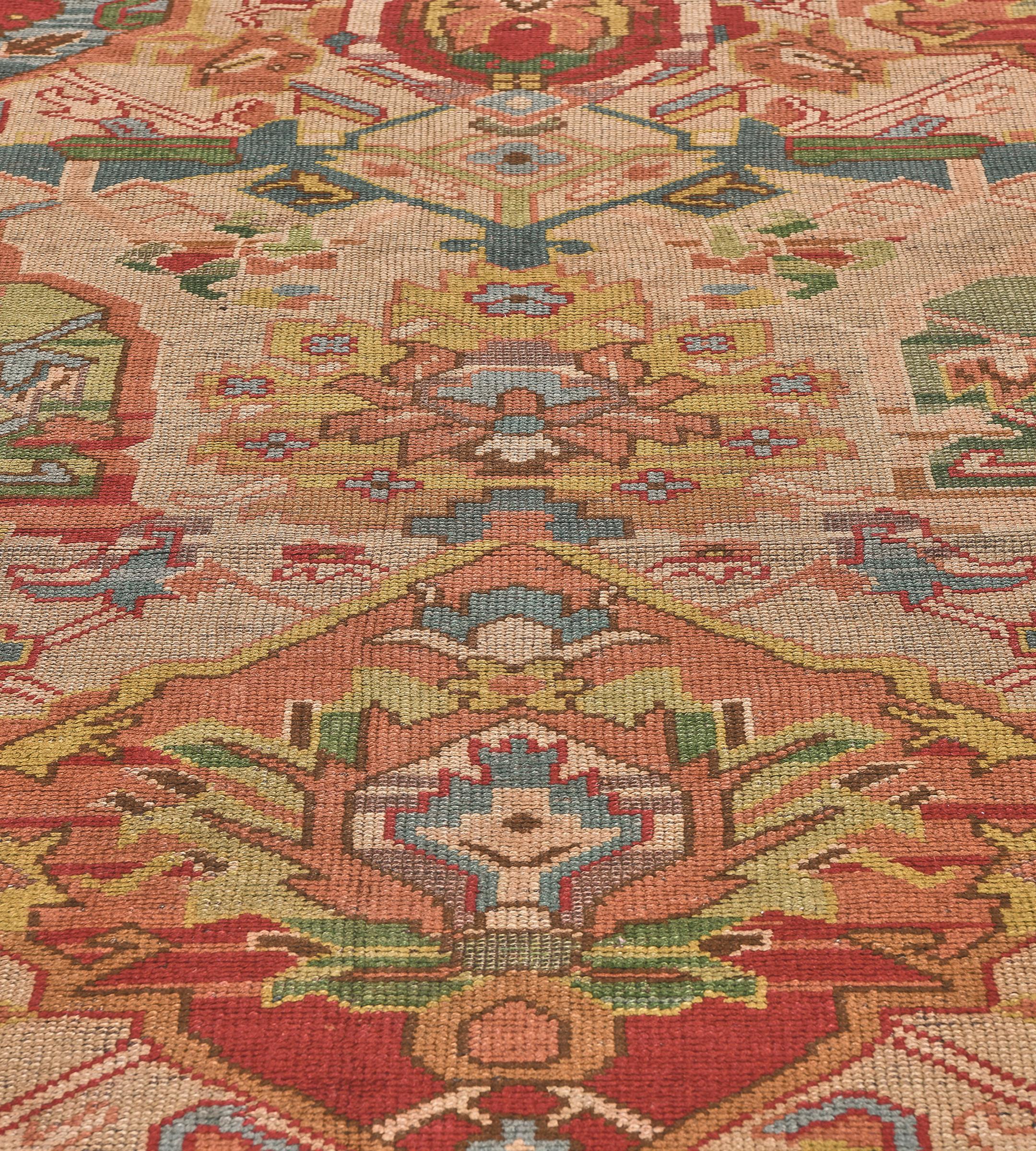 Vintage Circa-1900 Handwoven Pink Wool Irish Donegal Rug For Sale 4