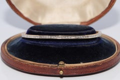 Vintage Circa 1900s 18k Gold Natural Princess Cut Diamond Bangle Bracelet