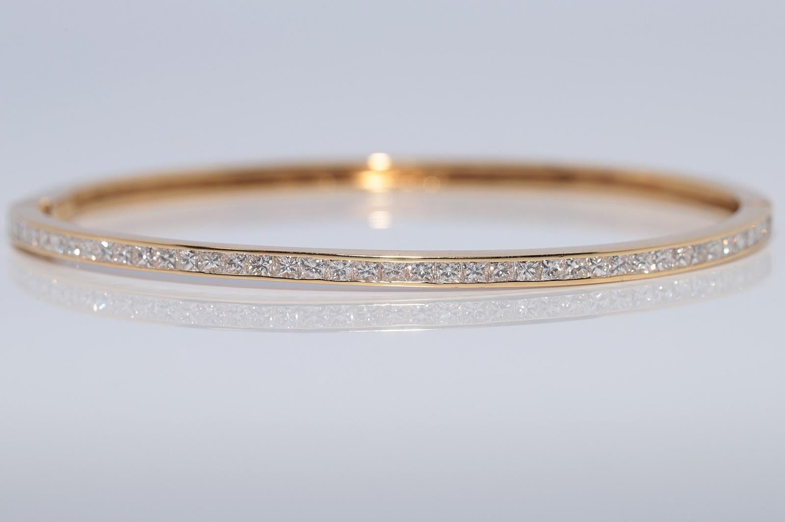 Vintage CIRCA 1900s 18k Gold natürlichen Prinzessinnenschliff Diamant Armreif Armband im Zustand „Gut“ im Angebot in Fatih/İstanbul, 34