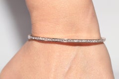 Brazalete vintage circa 1900 de oro rosa de 18 quilates con diamantes naturales talla princesa