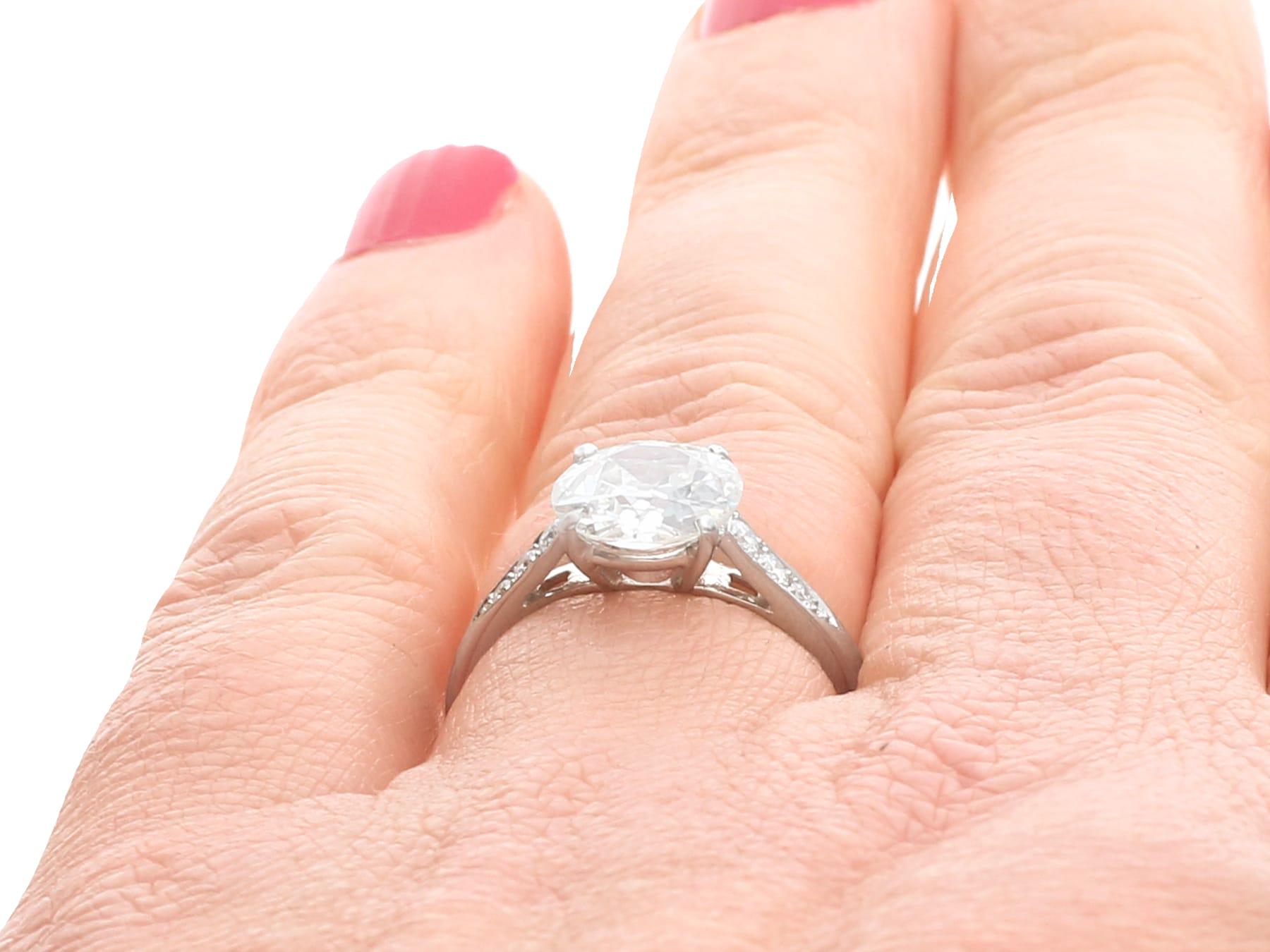 Vintage circa 1920 and Contemporary 2.20ct Diamond and Platinum Solitaire Ring For Sale 4