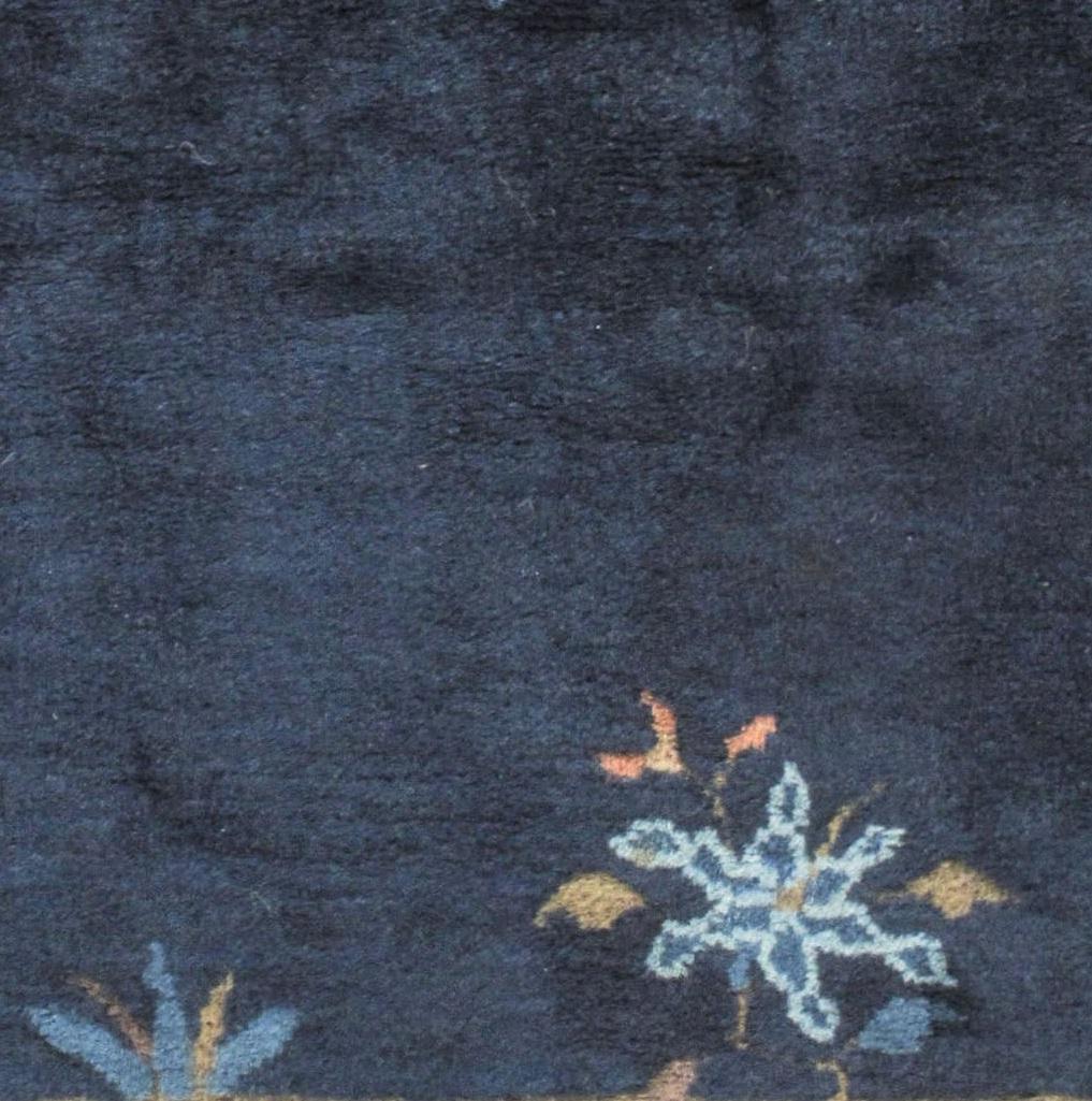 Alfombra china Art Decó Vintage Circa 1920 Azul siglo XX en venta