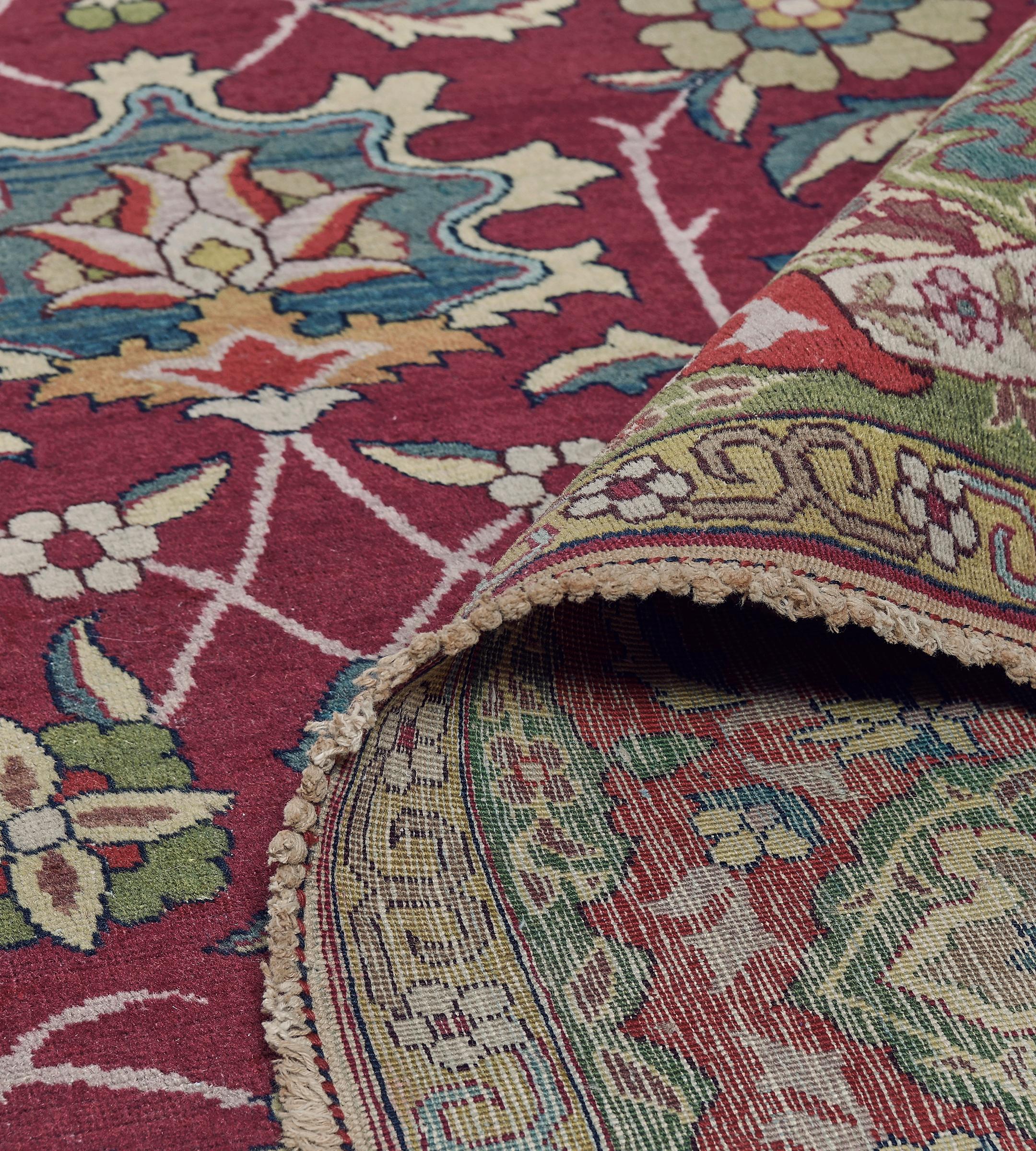 Tappeto Tabriz persiano floreale borghese d'epoca CIRCA 1920 in vendita 5