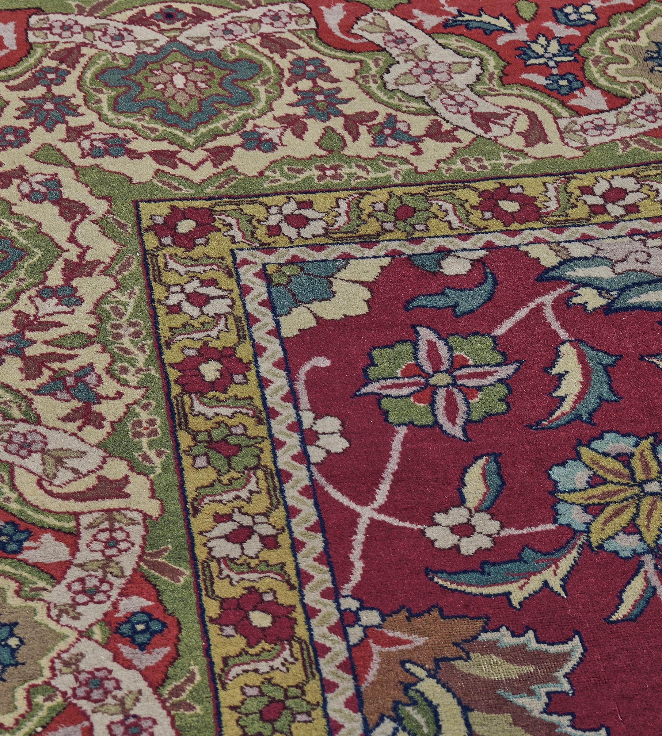 XX secolo Tappeto Tabriz persiano floreale borghese d'epoca CIRCA 1920 in vendita