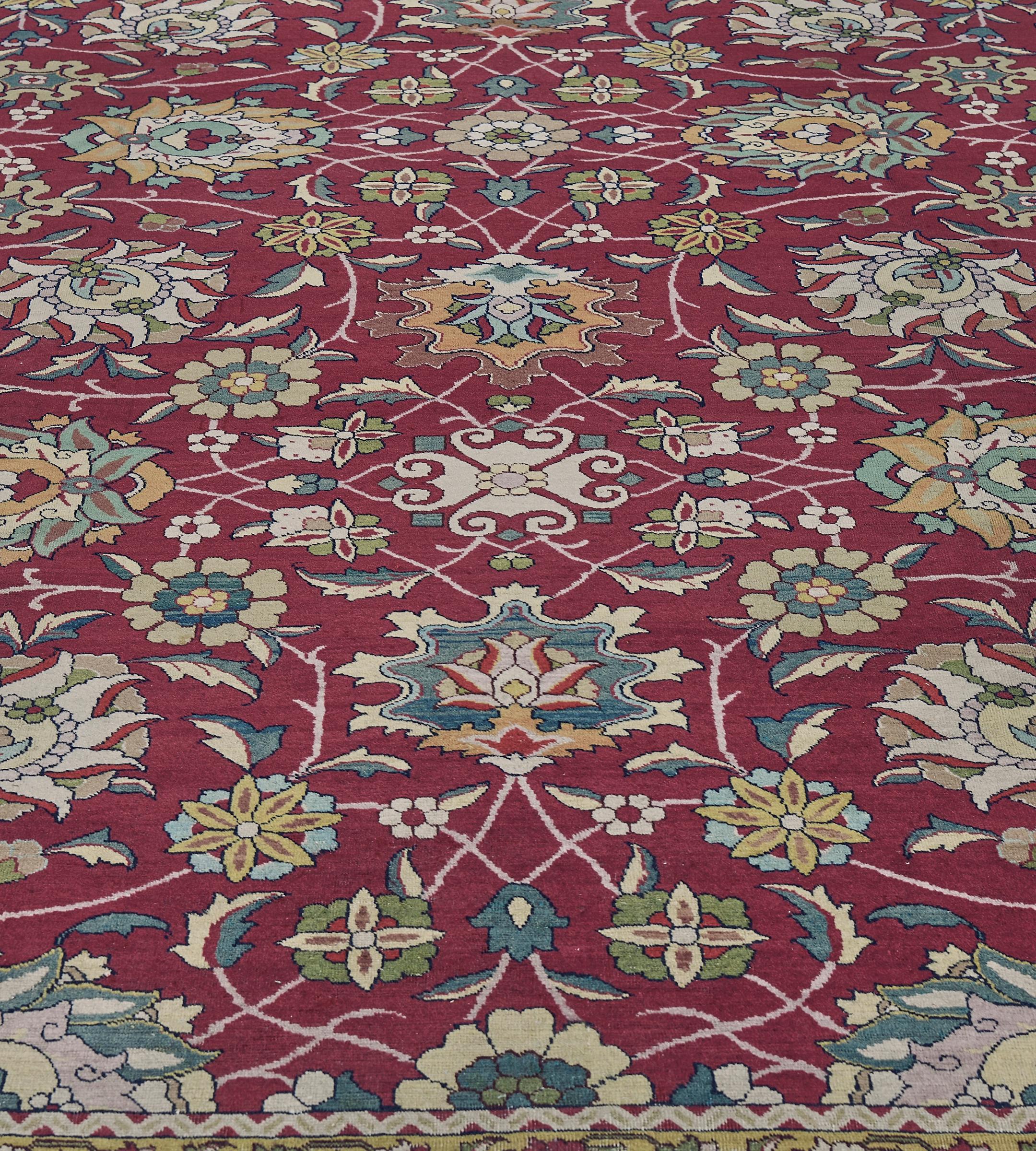 Tappeto Tabriz persiano floreale borghese d'epoca CIRCA 1920 in vendita 3
