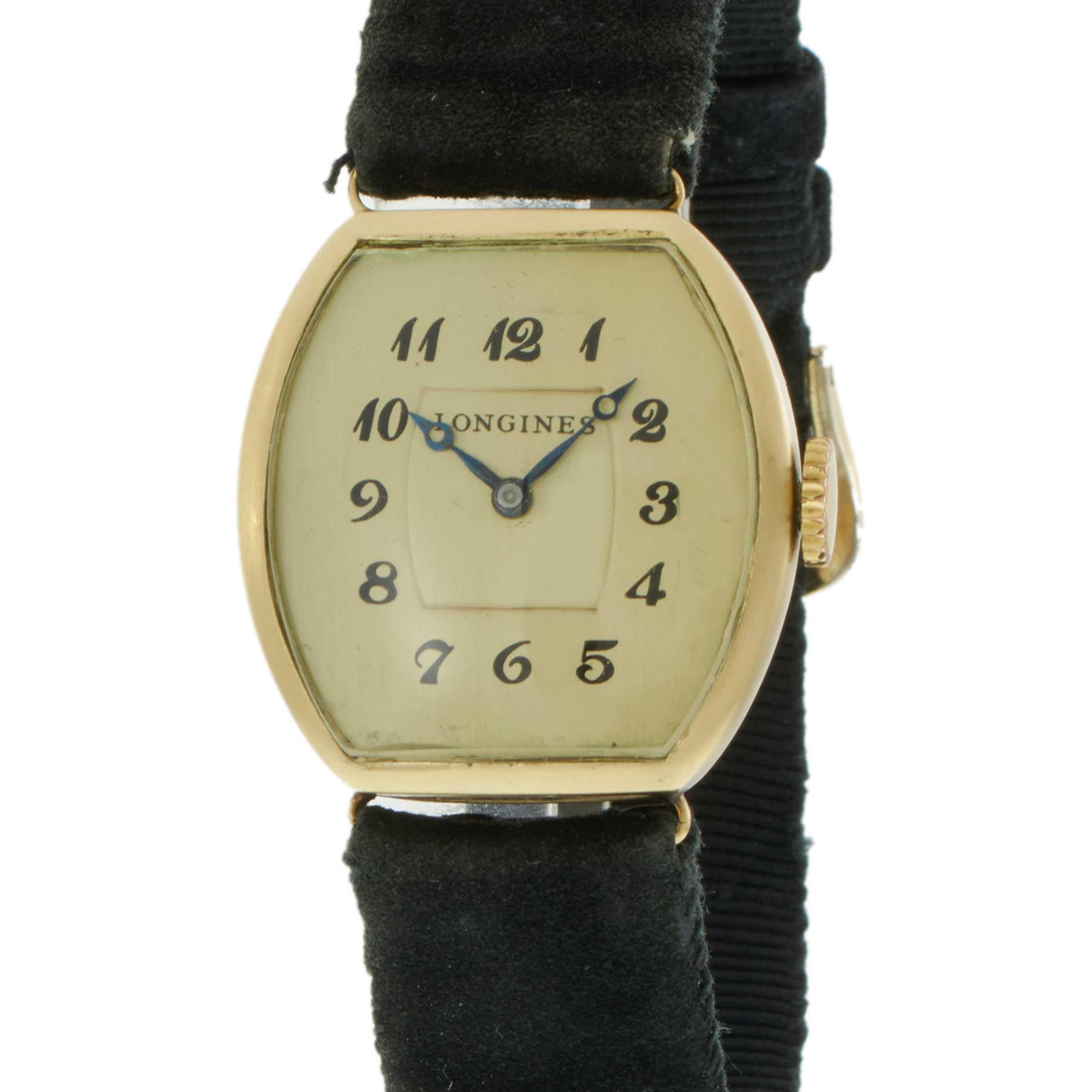 Art Déco Orologio da polso Longines d'oro 14KT a carica manuale - CIRCA 1922 in vendita