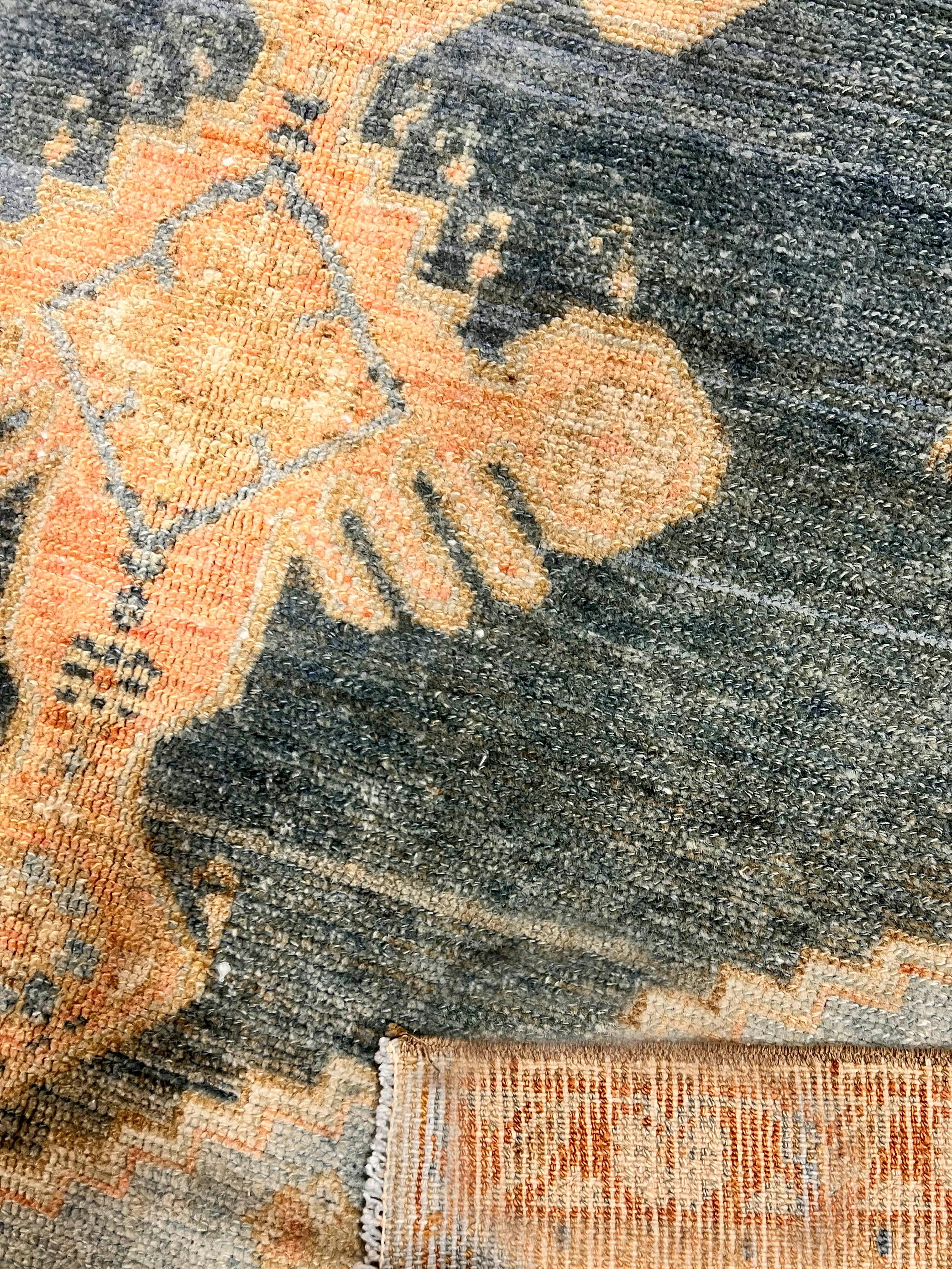 Vintage Circa 1930 Blue Persian Malayer Hand Knotted Rug In Good Condition For Sale In New York, NY
