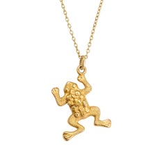 Vintage circa 1930 Gold Frog Charm