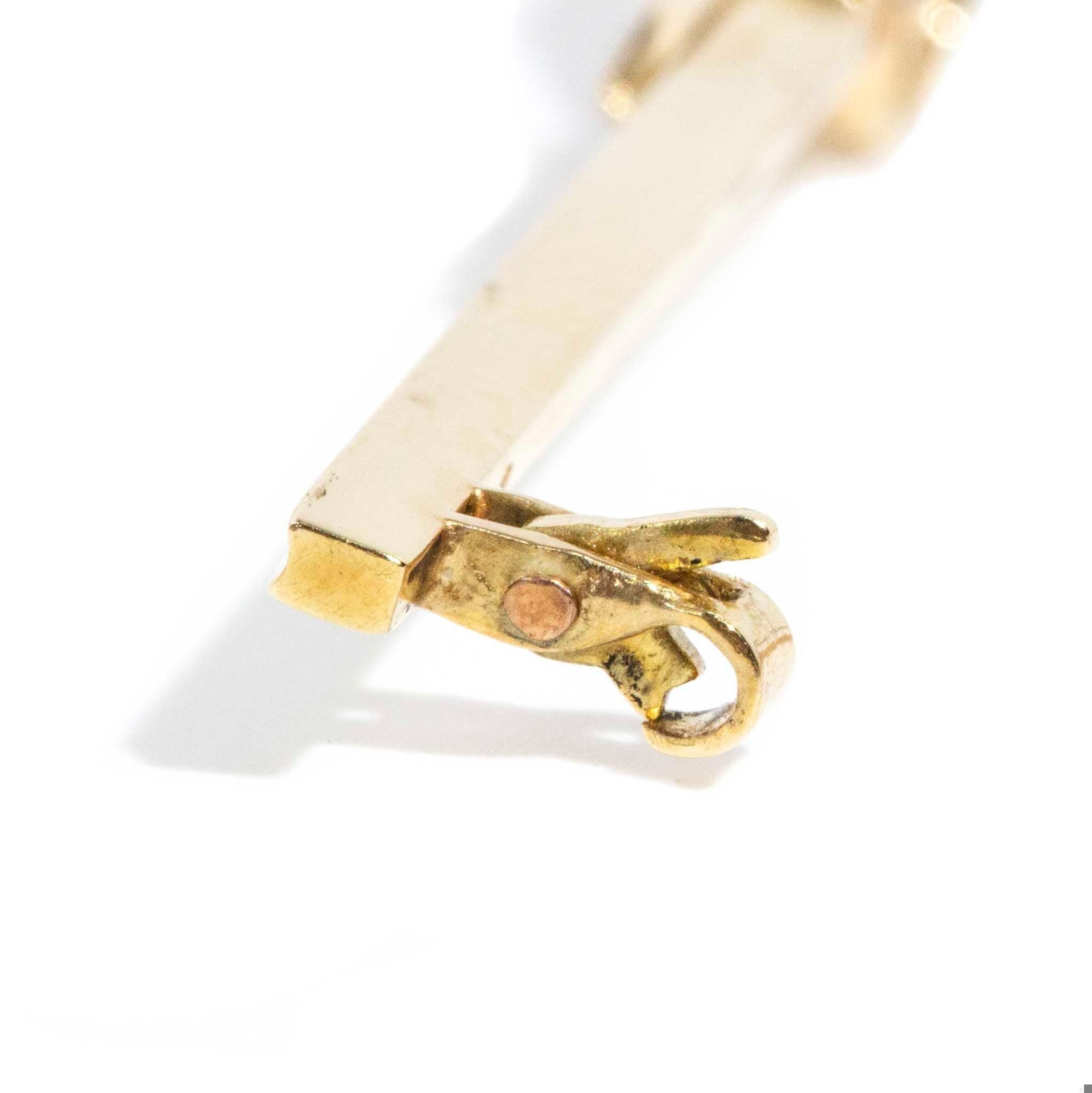 Broche vintage des années 1930 en or jaune 15 carats, aigue-marine et perles naturelles Pour femmes en vente