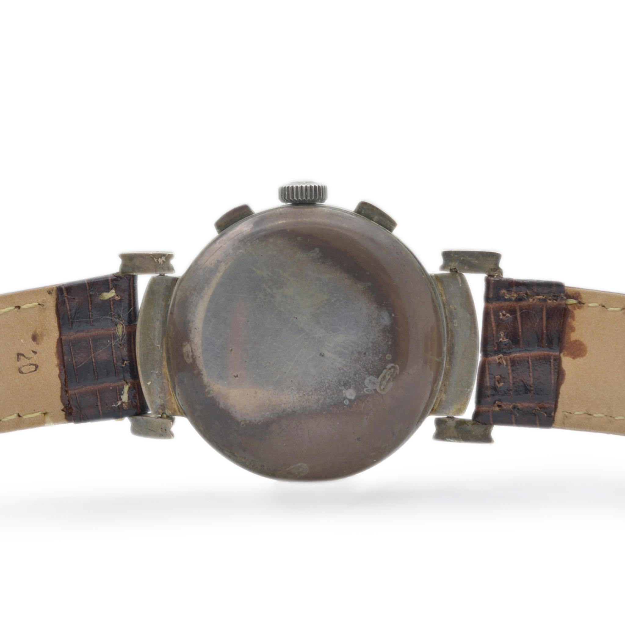 Vintage CIRCA 1930's Breitling Mobile Lug Chronograph 38MM Silber Uhr im Angebot 1