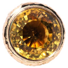 Antique Circa 1930s Citrine Ribboned Drop Pendant 9 Rose Gold