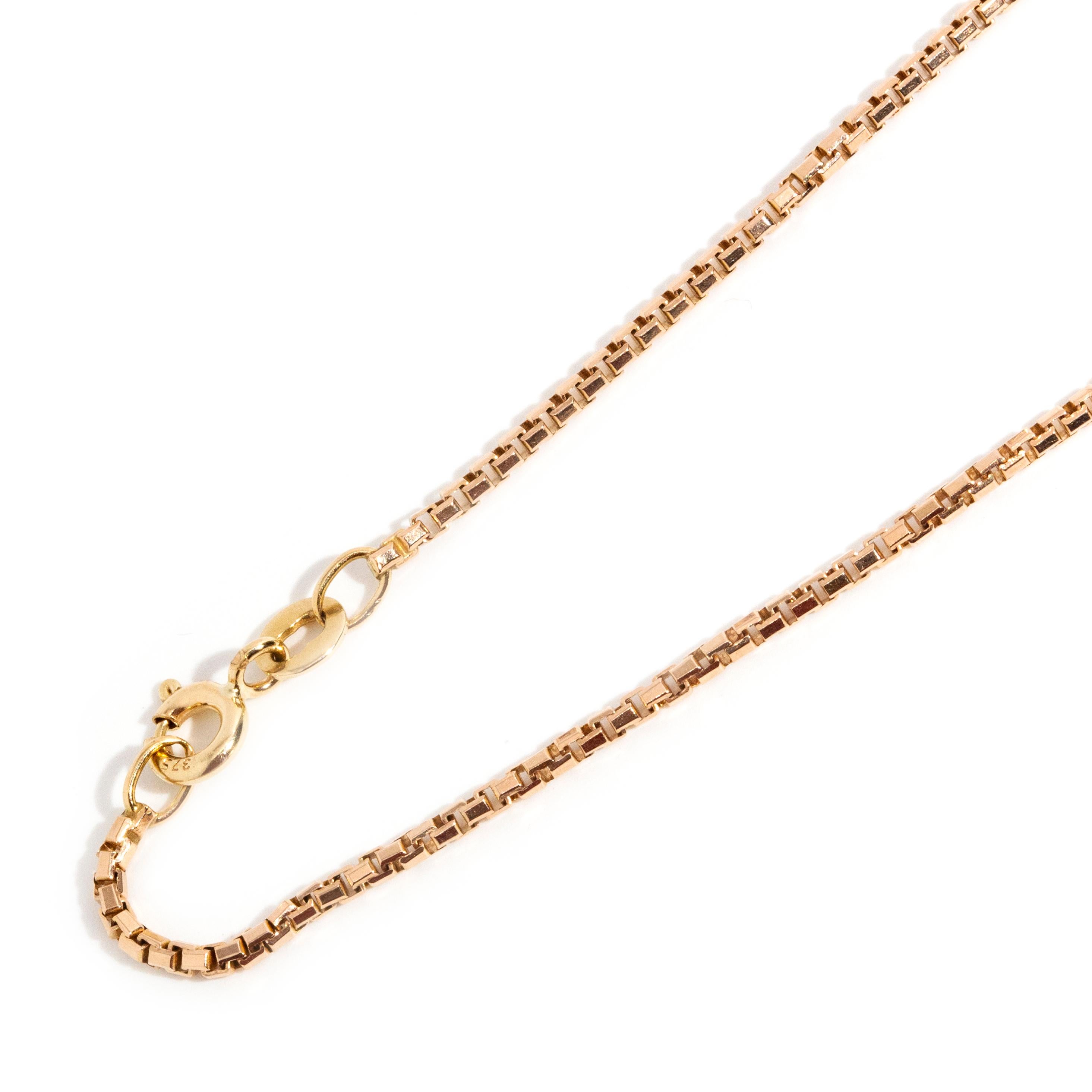 Vintage Circa 1930s Clubbed Cross Pendant & Fine Snake Chain 9 Carat Rose Gold For Sale 4