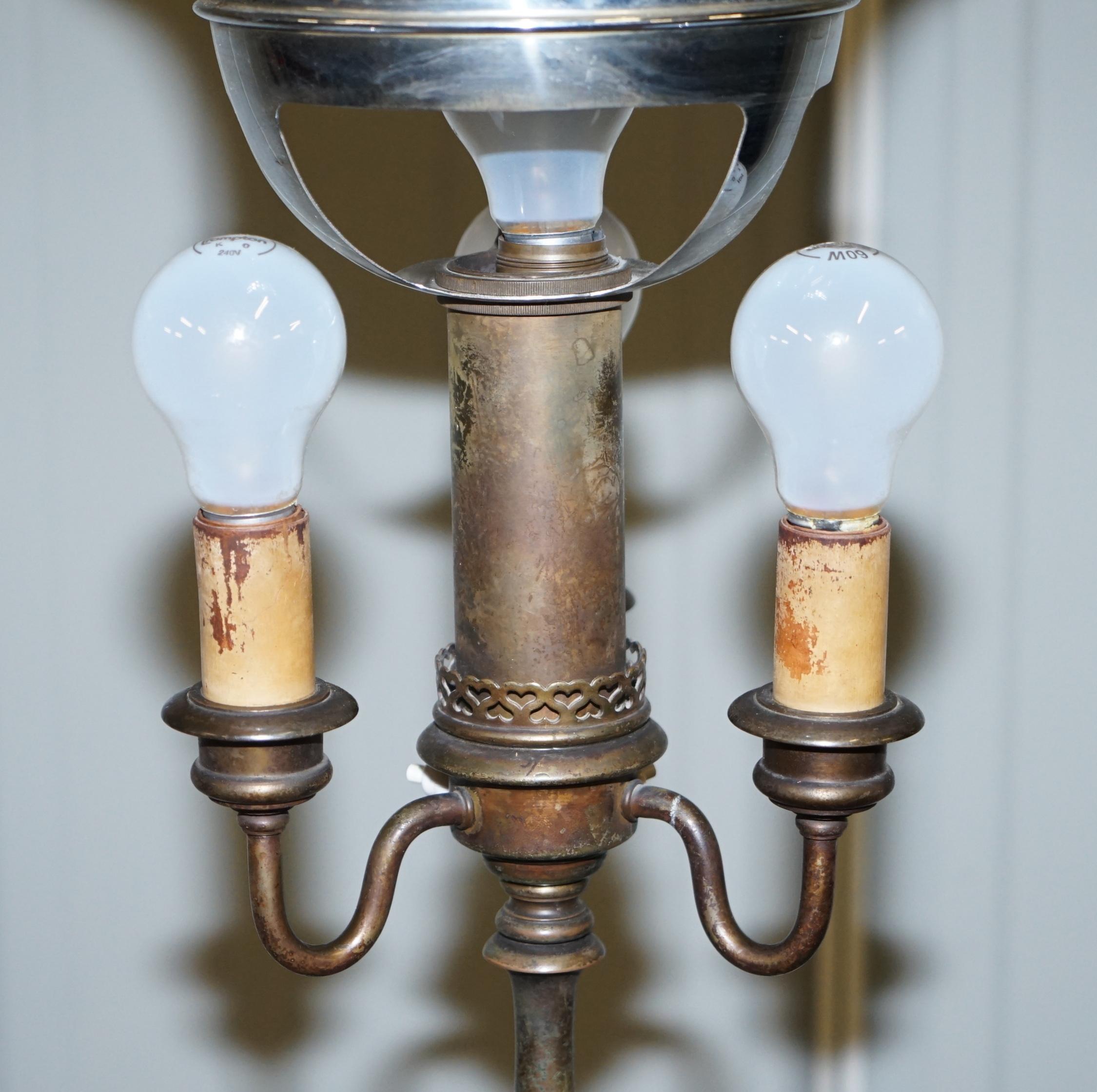 Vintage circa 1930s Freestanding Art Deco Floor Lamp with Bakelite Switches 1
