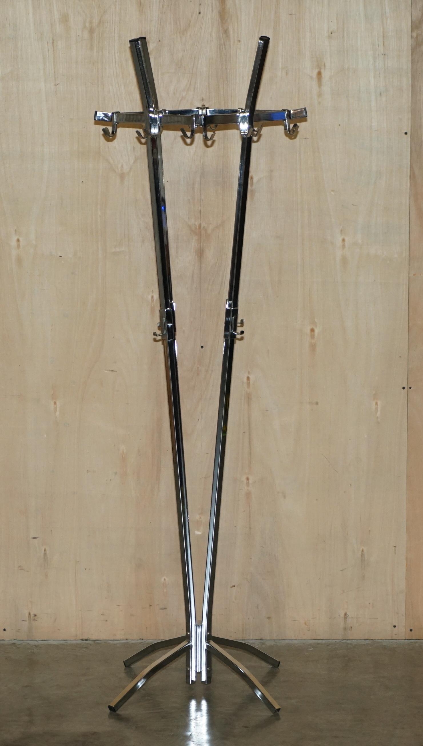 Art Deco VINTAGE CIRCA 1930's HEAVY INDUSTRIAL CHROME FRAMED COAT & HAT STAND OR RACK For Sale