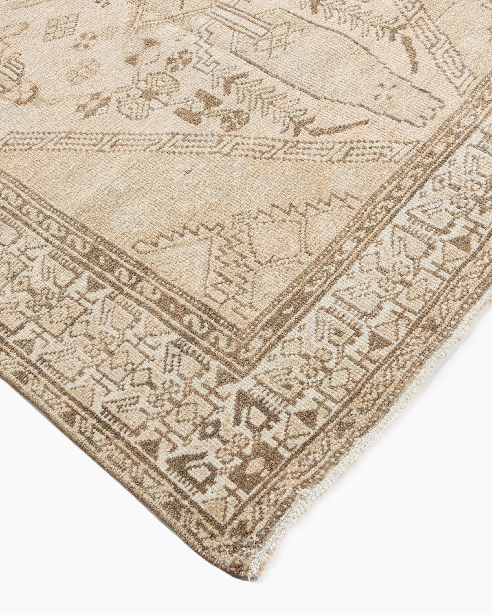 Vintage CIRCA 1940 Beige Persisch Hamadan Bereich Teppich  4' x 6'7 im Angebot 7