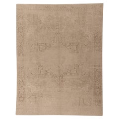 Vintage Circa 1940 Beige Subdued Hand Knotted Rug 9'5 X 12'8