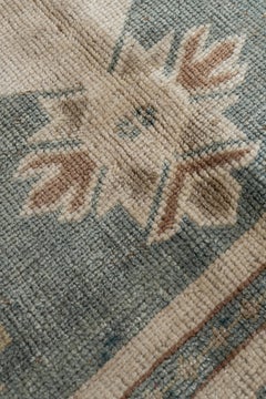 Vintage Circa 1940 Beige Turkish Oushak Hand Knotted Wool Rug 5'7 x 10'2