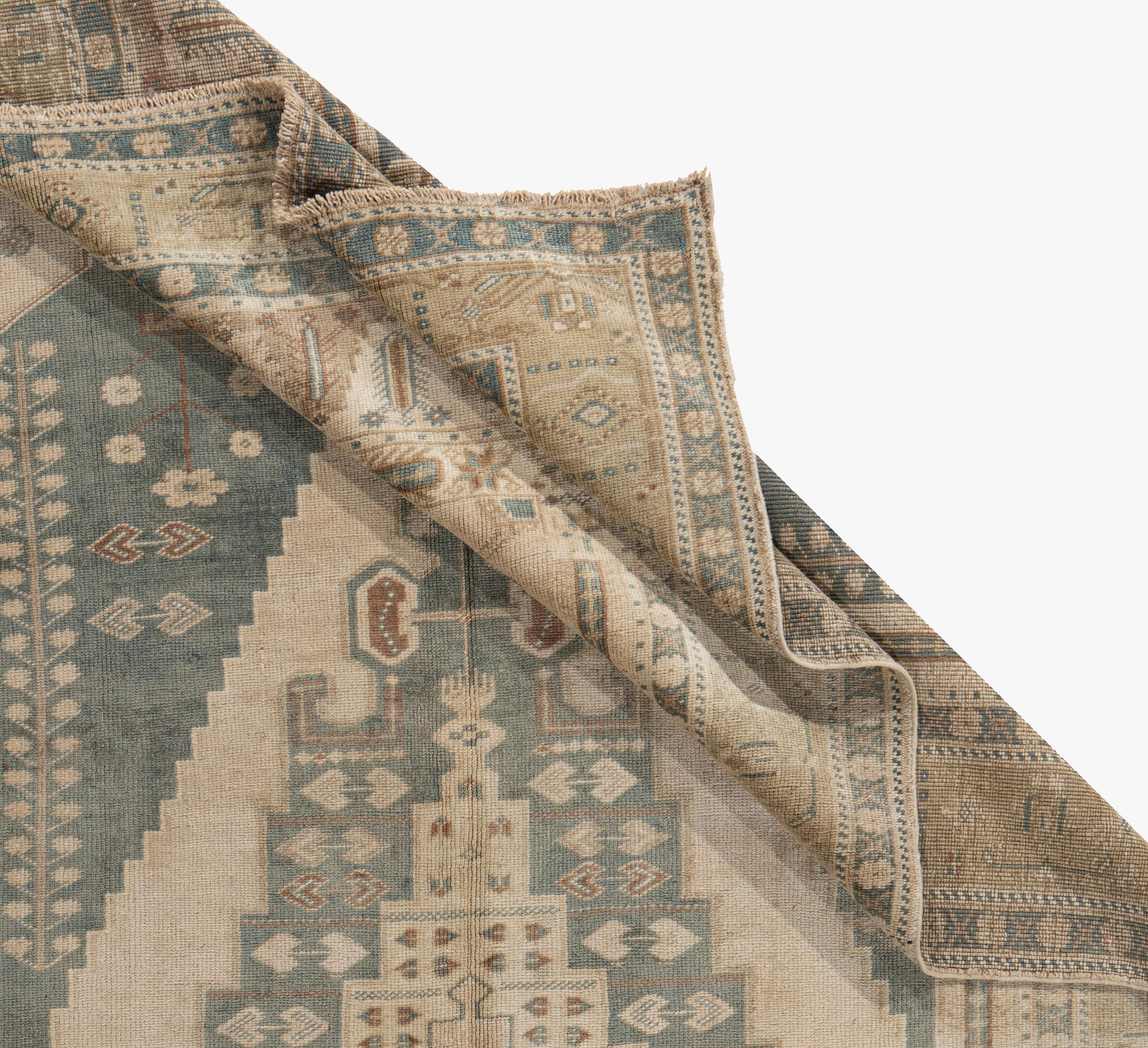 Vintage CIRCA 1940 Beige Türkischer Oushak Handgeknüpfter Wollteppich (20. Jahrhundert) im Angebot