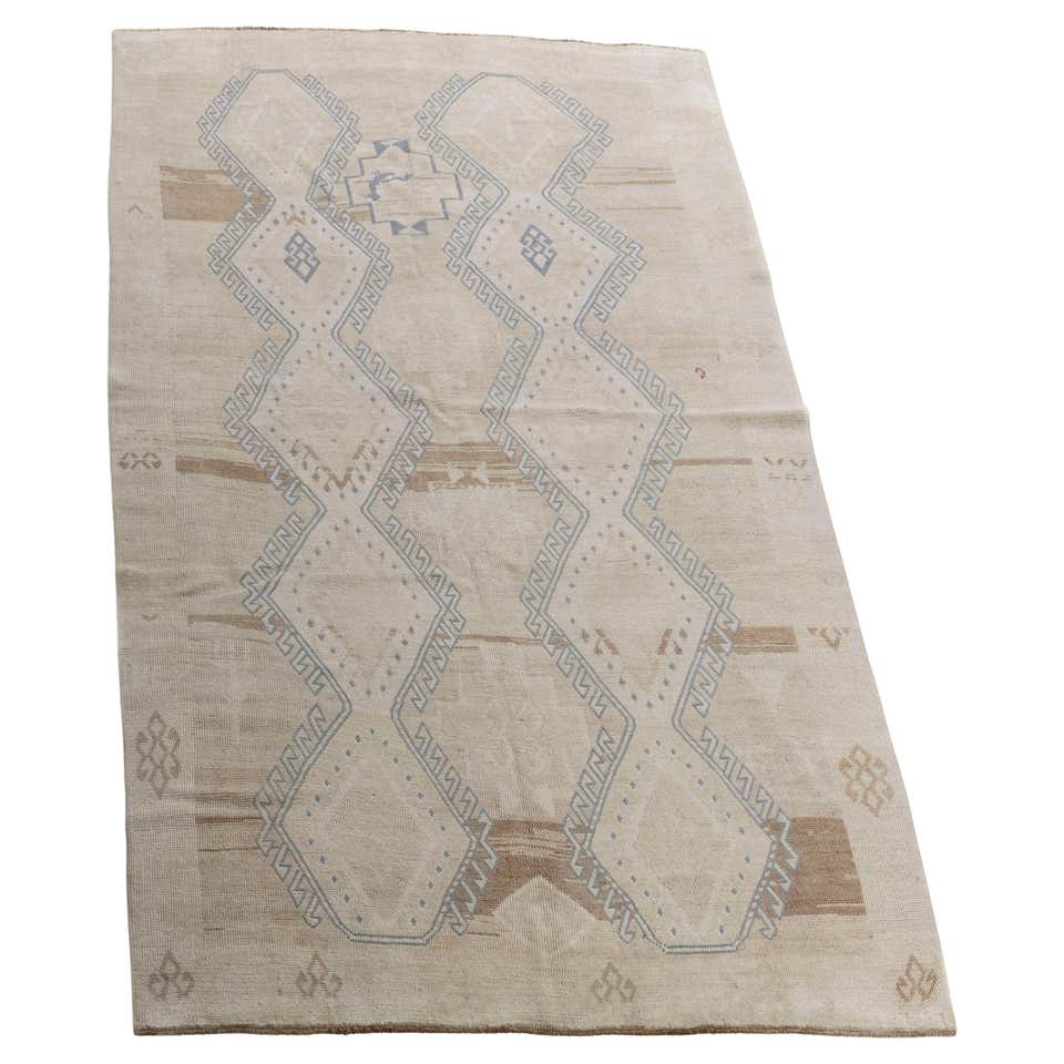 Antique Turkish Kars Rug, Brown Diamond Pattern, circa 1940s For Sale ...