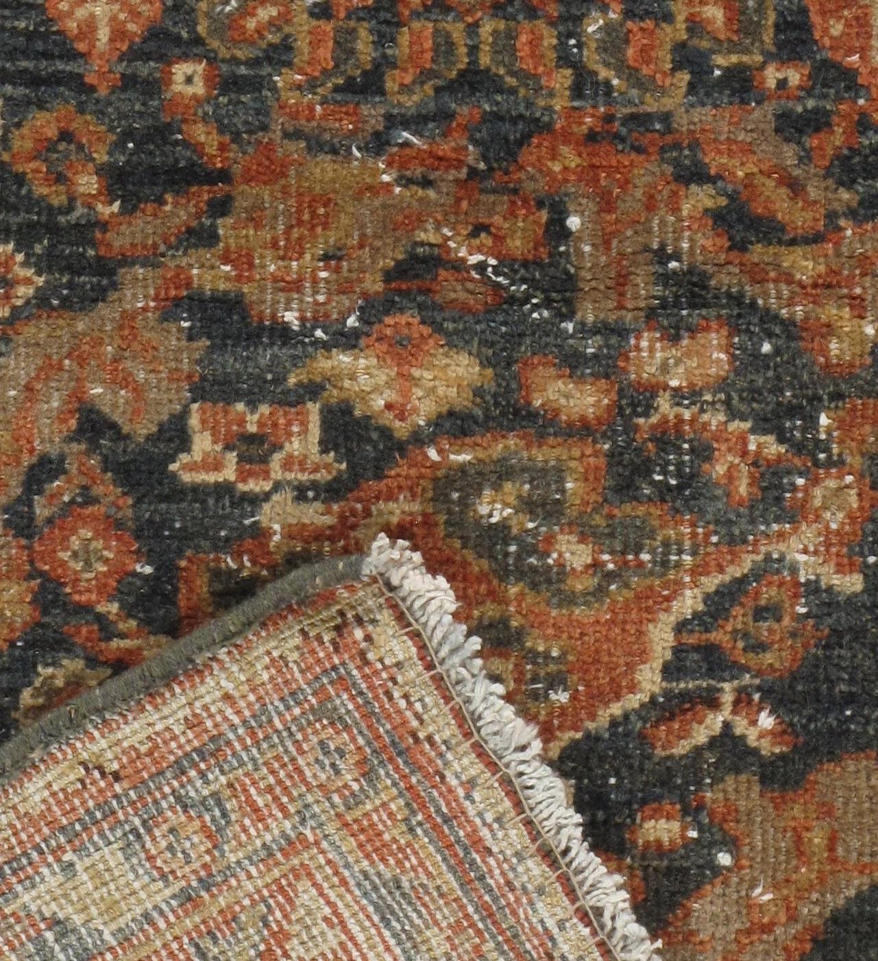 Vintage CIRCA 1940 Blau Distressed Persisch Mahal Teppich, 4'6 x 6'7 im Angebot 2