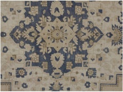 Vintage Circa 1940 Blue Turkish Oushak Area Rug  6' x 11'8