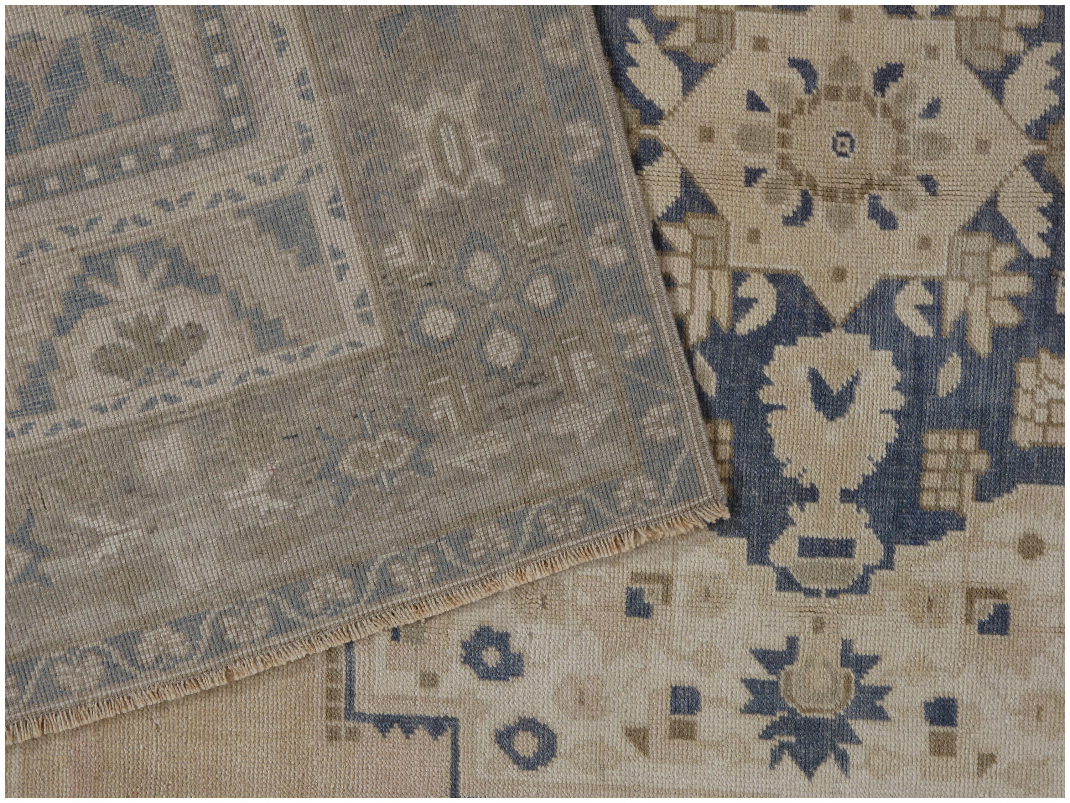 Vintage CIRCA 1940 Blau Türkisch Oushak Bereich Teppich  6' x 11'8 (20. Jahrhundert) im Angebot
