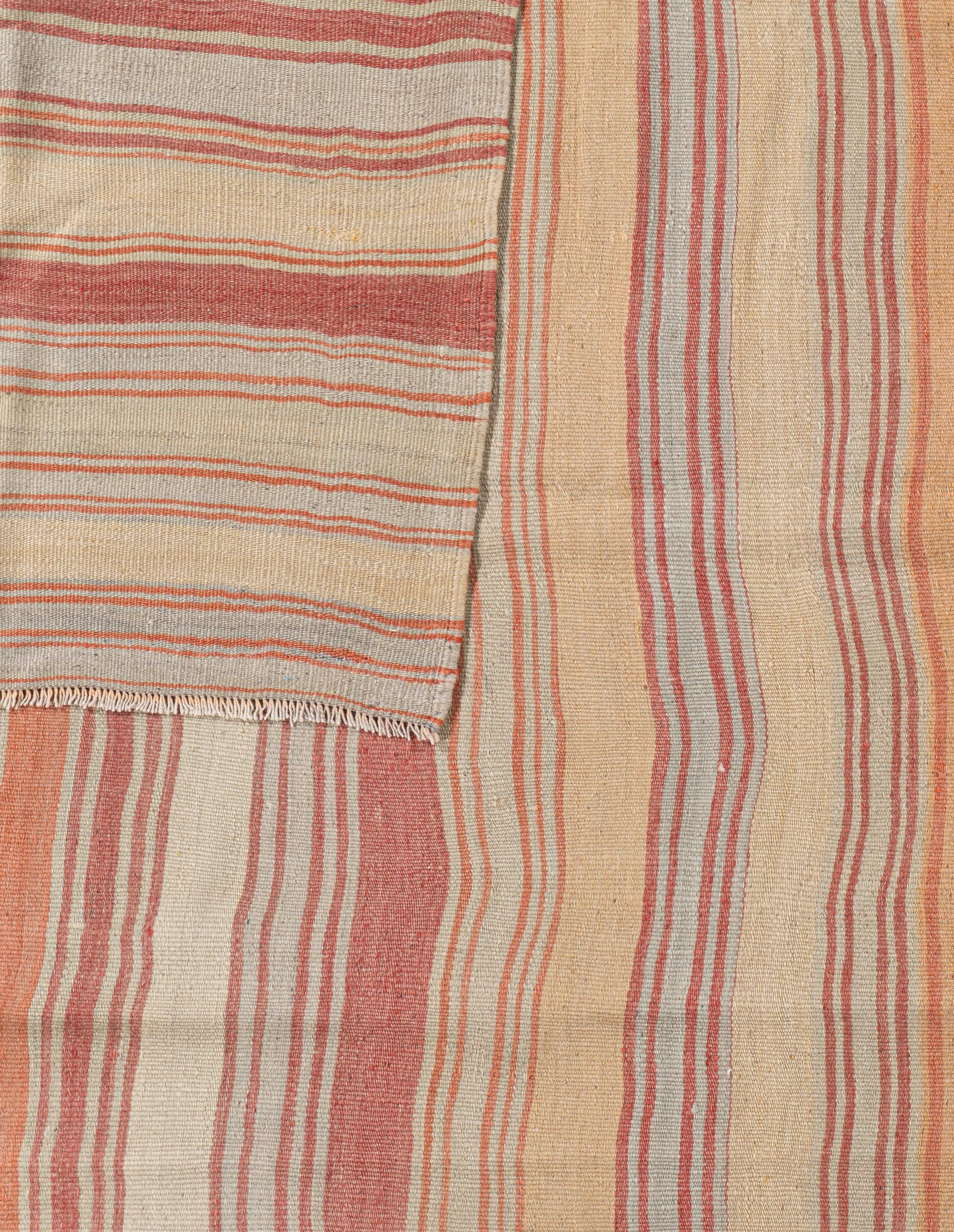 Vintage Circa 1940 Brown Turkish Kilim Flatweave Rug For Sale 1