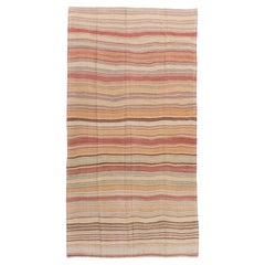 Vintage Circa 1940 Brown Turkish Kilim Flatweave Rug